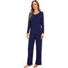 image:imageWiWi Pajamas Sets for Women Soft Long Sleeve Tops and Pants Sleepwear Ladies Pjs Viscose from Bamboo Pj SXXLAnavy