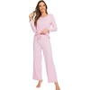 image:imageWiWi Pajamas Sets for Women Soft Long Sleeve Tops and Pants Sleepwear Ladies Pjs Viscose from Bamboo Pj SXXLApink
