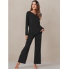 image:imageWiWi Pajamas Sets for Women Soft Long Sleeve Tops and Pants Sleepwear Ladies Pjs Viscose from Bamboo Pj SXXLBblack