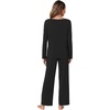 image:imageWiWi Pajamas Sets for Women Soft Long Sleeve Tops and Pants Sleepwear Ladies Pjs Viscose from Bamboo Pj SXXLBblack