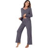 image:imageWiWi Pajamas Sets for Women Soft Long Sleeve Tops and Pants Sleepwear Ladies Pjs Viscose from Bamboo Pj SXXLBdark Grey