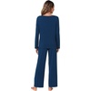 image:imageWiWi Pajamas Sets for Women Soft Long Sleeve Tops and Pants Sleepwear Ladies Pjs Viscose from Bamboo Pj SXXLBink Blue