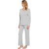 image:imageWiWi Pajamas Sets for Women Soft Long Sleeve Tops and Pants Sleepwear Ladies Pjs Viscose from Bamboo Pj SXXLBlight Heather Grey
