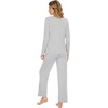 image:imageWiWi Pajamas Sets for Women Soft Long Sleeve Tops and Pants Sleepwear Ladies Pjs Viscose from Bamboo Pj SXXLBlight Heather Grey