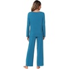 image:imageWiWi Pajamas Sets for Women Soft Long Sleeve Tops and Pants Sleepwear Ladies Pjs Viscose from Bamboo Pj SXXLBteal Blue