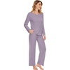 image:imageWiWi Pajamas Sets for Women Soft Long Sleeve Tops and Pants Sleepwear Ladies Pjs Viscose from Bamboo Pj SXXLBviolet