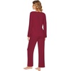 image:imageWiWi Pajamas Sets for Women Soft Long Sleeve Tops and Pants Sleepwear Ladies Pjs Viscose from Bamboo Pj SXXLBwine Red