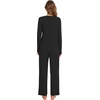 image:imageWiWi Pajamas Sets for Women Soft Long Sleeve Tops and Pants Sleepwear Ladies Pjs Viscose from Bamboo Pj SXXLCblack