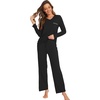 image:imageWiWi Pajamas Sets for Women Soft Long Sleeve Tops and Pants Sleepwear Ladies Pjs Viscose from Bamboo Pj SXXLCblack