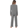 image:imageWiWi Pajamas Sets for Women Soft Long Sleeve Tops and Pants Sleepwear Ladies Pjs Viscose from Bamboo Pj SXXLCdark Heather Grey
