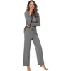 image:imageWiWi Pajamas Sets for Women Soft Long Sleeve Tops and Pants Sleepwear Ladies Pjs Viscose from Bamboo Pj SXXLCdark Heather Grey