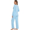 image:imageWiWi Pajamas Sets for Women Soft Long Sleeve Tops and Pants Sleepwear Ladies Pjs Viscose from Bamboo Pj SXXLCpale Blue