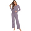 image:imageWiWi Pajamas Sets for Women Soft Long Sleeve Tops and Pants Sleepwear Ladies Pjs Viscose from Bamboo Pj SXXLCviolet