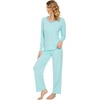 image:imageWiWi Pajamas Sets for Women Soft Long Sleeve Tops and Pants Sleepwear Ladies Pjs Viscose from Bamboo Pj SXXLDaqua