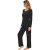 image:imageWiWi Pajamas Sets for Women Soft Long Sleeve Tops and Pants Sleepwear Ladies Pjs Viscose from Bamboo Pj SXXLDblack