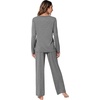 image:imageWiWi Pajamas Sets for Women Soft Long Sleeve Tops and Pants Sleepwear Ladies Pjs Viscose from Bamboo Pj SXXLDdark Heather Grey