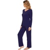 image:imageWiWi Pajamas Sets for Women Soft Long Sleeve Tops and Pants Sleepwear Ladies Pjs Viscose from Bamboo Pj SXXLDnavy