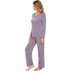 image:imageWiWi Pajamas Sets for Women Soft Long Sleeve Tops and Pants Sleepwear Ladies Pjs Viscose from Bamboo Pj SXXLDviolet