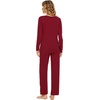 image:imageWiWi Pajamas Sets for Women Soft Long Sleeve Tops and Pants Sleepwear Ladies Pjs Viscose from Bamboo Pj SXXLDwine Red