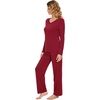 image:imageWiWi Pajamas Sets for Women Soft Long Sleeve Tops and Pants Sleepwear Ladies Pjs Viscose from Bamboo Pj SXXLDwine Red