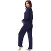 image:imageWiWi Pajamas Sets for Women Soft Long Sleeve Tops and Pants Sleepwear Ladies Pjs Viscose from Bamboo Pj SXXLEnavy