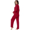 image:imageWiWi Pajamas Sets for Women Soft Long Sleeve Tops and Pants Sleepwear Ladies Pjs Viscose from Bamboo Pj SXXLEwine Red