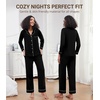 image:imageWiWi Pajamas for Women Bamboo Viscose Soft Ribbed Sleepwear Button Down Top and Pants 2 Piece Loungewear SXXLAblack