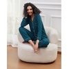 image:imageWiWi Pajamas for Women Bamboo Viscose Soft Ribbed Sleepwear Button Down Top and Pants 2 Piece Loungewear SXXLAdeep Teal
