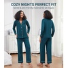 image:imageWiWi Pajamas for Women Bamboo Viscose Soft Ribbed Sleepwear Button Down Top and Pants 2 Piece Loungewear SXXLAdeep Teal