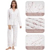 image:imageWiWi Pajamas for Women Bamboo Viscose Soft Ribbed Sleepwear Button Down Top and Pants 2 Piece Loungewear SXXLAfloral