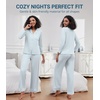 image:imageWiWi Pajamas for Women Bamboo Viscose Soft Ribbed Sleepwear Button Down Top and Pants 2 Piece Loungewear SXXLAlight Blue