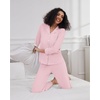 image:imageWiWi Pajamas for Women Bamboo Viscose Soft Ribbed Sleepwear Button Down Top and Pants 2 Piece Loungewear SXXLApink