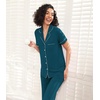 image:imageWiWi Pajamas for Women Bamboo Viscose Soft Ribbed Sleepwear Button Down Top and Pants 2 Piece Loungewear SXXLBdeep Teal