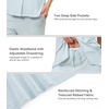 image:imageWiWi Pajamas for Women Bamboo Viscose Soft Ribbed Sleepwear Button Down Top and Pants 2 Piece Loungewear SXXLBlight Blue