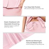 image:imageWiWi Pajamas for Women Bamboo Viscose Soft Ribbed Sleepwear Button Down Top and Pants 2 Piece Loungewear SXXLBpink