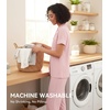 image:imageWiWi Pajamas for Women Bamboo Viscose Soft Ribbed Sleepwear Button Down Top and Pants 2 Piece Loungewear SXXLBpink
