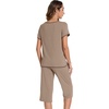image:imageWiWi Pajamas for Women Soft Knit Capri Pants Pajama Sets Summer Pjs Sleepwear Comfy Lounge Set Viscose from Bamboo SXXLAcamel