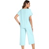 image:imageWiWi Pajamas for Women Soft Knit Capri Pants Pajama Sets Summer Pjs Sleepwear Comfy Lounge Set Viscose from Bamboo SXXLBaqua