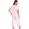 image:imageWiWi Pajamas for Women Soft Knit Capri Pants Pajama Sets Summer Pjs Sleepwear Comfy Lounge Set Viscose from Bamboo SXXLBpink