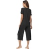image:imageWiWi Pajamas for Women Soft Knit Capri Pants Pajama Sets Summer Pjs Sleepwear Comfy Lounge Set Viscose from Bamboo SXXLCblack