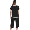 image:imageWiWi Pajamas for Women Soft Knit Capri Pants Pajama Sets Summer Pjs Sleepwear Comfy Lounge Set Viscose from Bamboo SXXLDblack