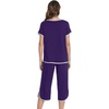 image:imageWiWi Pajamas for Women Soft Knit Capri Pants Pajama Sets Summer Pjs Sleepwear Comfy Lounge Set Viscose from Bamboo SXXLDdark Purple