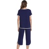 image:imageWiWi Pajamas for Women Soft Knit Capri Pants Pajama Sets Summer Pjs Sleepwear Comfy Lounge Set Viscose from Bamboo SXXLDnavy