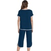 image:imageWiWi Pajamas for Women Soft Knit Capri Pants Pajama Sets Summer Pjs Sleepwear Comfy Lounge Set Viscose from Bamboo SXXLDpeacock Dlue