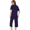 image:imageWiWi Pajamas for Women Soft Knit Capri Pants Pajama Sets Summer Pjs Sleepwear Comfy Lounge Set Viscose from Bamboo SXXLEnavy
