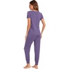 image:imageWiWi Pajamas for Women Soft Pajama Sets Short Sleeve Tops with Jogger Pants Viscose from Bamboo Pjs SXXLAlavender