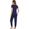 image:imageWiWi Pajamas for Women Soft Pajama Sets Short Sleeve Tops with Jogger Pants Viscose from Bamboo Pjs SXXLAnavy