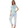 image:imageWiWi Pajamas for Women Soft Pajama Sets Short Sleeve Tops with Jogger Pants Viscose from Bamboo Pjs SXXLAtie Dye