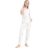 image:imageWiWi Pajamas for Women Soft Pajama Sets Short Sleeve Tops with Jogger Pants Viscose from Bamboo Pjs SXXLAwhite Stars