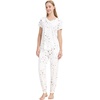 image:imageWiWi Pajamas for Women Soft Pajama Sets Short Sleeve Tops with Jogger Pants Viscose from Bamboo Pjs SXXLAwhite Stars